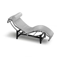 Křeslo Chaise Lounge bílá kůže / Longue