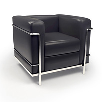 Křeslo  Le Corbusier LC2 černá kůže