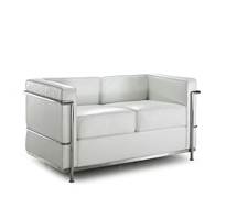 SEDAČKA BAUHAUS LE CORBUSIER WHITE  - 2 místa - VÝPRODEJ